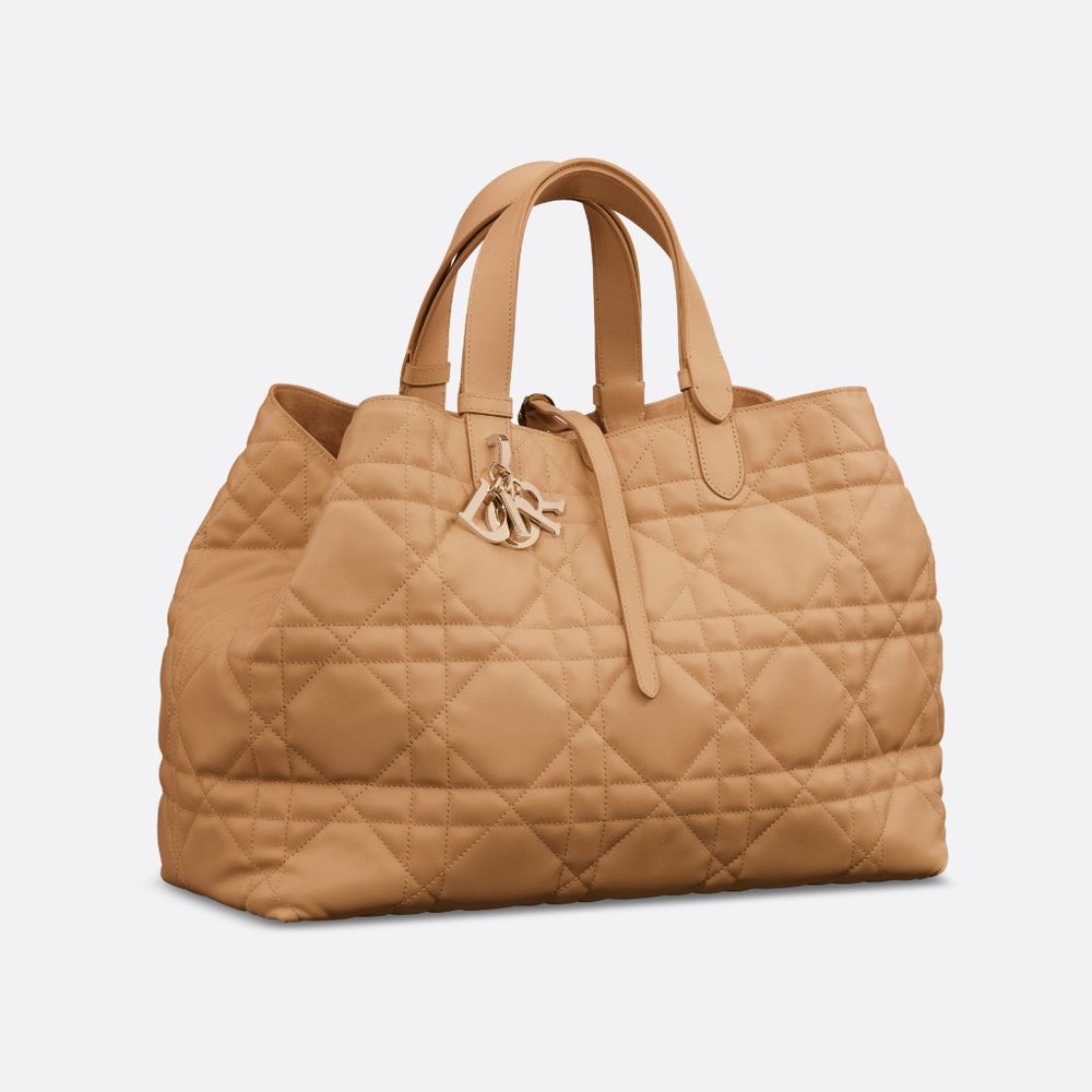 Dior Tan Quilted Toulouse Tote with Gold Hardware - Picture 3 of 11